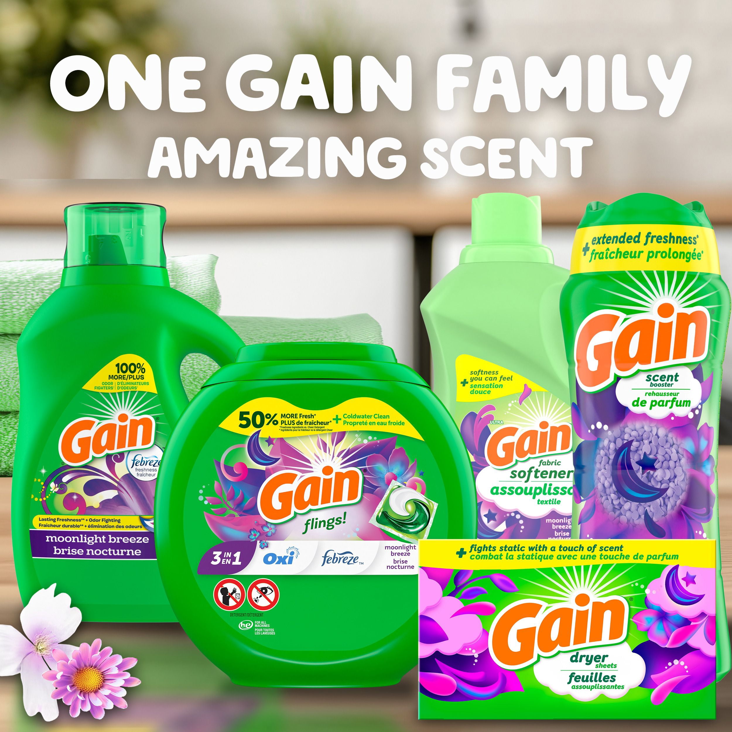 Gain Laundry Scent Booster, Moonlight Breeze Scent, 853 g