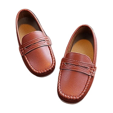Chaussures Décontractées pour Enfants Garçons et Filles Semelle Plate Légères Souples Confortables Couleur Unie Style à Enfiler Espadrilles pour Bébé Brun 21/15 M-18 m