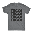 thumbnail image 1 of Mens Tacos Tacos Tacos T Shirt Funny Retro Tee for Guys (Heather Grey) - L, 1 of 3