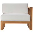 thumbnail image 4 of Modway Upland Modern Solid Teak Wood Outdoor Right-Arm Chair in Natural/White, 4 of 8
