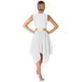 thumbnail image 4 of zdhoor Robe de Danse Maman et Moi Métallique Sans Manches Ballet Louange Moderne Lyrique Costume de Performance Blanc G, 4 of 8