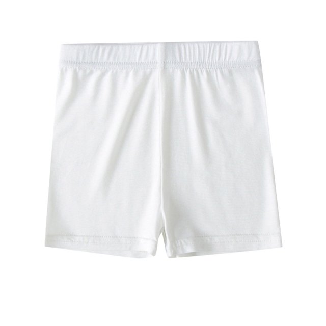 Kids Girls Dance Shorts Solid Color Breathable Bike Shorts White 4-5 Years