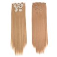 thumbnail image 1 of HHBEAUTY Rallonges de Cheveux à Clip de 20 Pouces en Cheveux Humains pour Femmes Mode - Longues Lisses Soyeuses 6 Pcs 16 Clips Rallonges de Vrais Cheveux à Clip en Cheveux Humains, 1 of 2