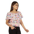 thumbnail image 2 of Moomaya Hauts Imprimés pour Femmes Blouse à Manches Courtes Évasée, 2 of 7