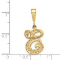 thumbnail image 4 of Diamond2Deal 14K Yellow Gold Script Filigree Letter E Initial Pendant for Women, 4 of 6
