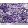 thumbnail image 3 of Soimoi Purple Cotton Voile Fabric Stripe & Floral Print Fabric by Yard 42 Inch Wide, 3 of 3