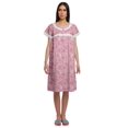 thumbnail image 1 of Moomaya Short Sleeve Nightdress For Ladies Printed Button Placket Nightwear, 1 of 4