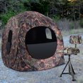 thumbnail image 3 of Gymax Swivel Hunting Chair Tripod Blind Stool w/ Detachable Backrest Outdoor Camping, 3 of 10