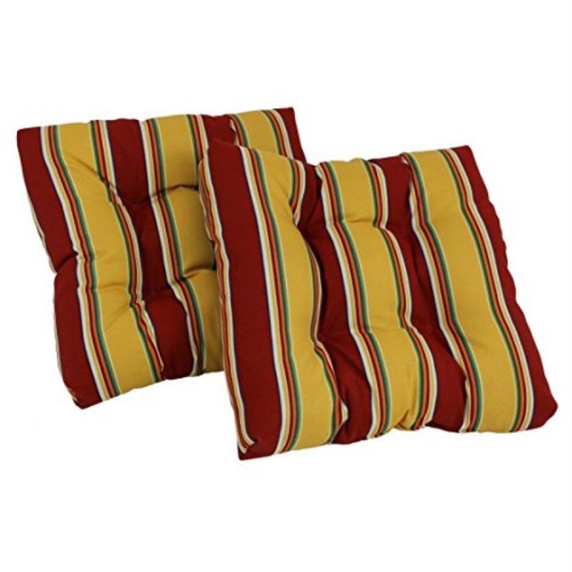 19-inch Squared Spun Polyester Tufted Dining Chair Cushion (Set of Two) - Haliwell Multi