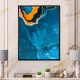 thumbnail image 3 of Designart Composition Abstraite En Marbre En Bleu Et Orange III ART MURAL À CADRE FLOTTÉ, 3 of 4