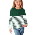 thumbnail image 2 of RXIRUCGD Chemises à Manches Longues pour Filles, Col Rond Mignon, Blouses Décontractées Élégantes, Vert, Taille : 5 Ans, 2 of 6