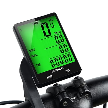 INBIKE INBIKE Ordinateur de Vélo Sans Fil avec Rétroéclairage LCD, Compteur de Vitesse de Cyclisme Étanche, Vision Nocturne, Écran Rétroéclairé Vert, Commande Tactile Multifonctionnelle pour la Conduite de Jour et de Nuit