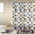 thumbnail image 1 of 15-Piece Bathroom Set  2-Rugs/Mats Non Slip  1 Fabric Shower Curtain  With 12-Fabric Covered Rings  Different Styles and Colors For Home Bath Dcor Peony Purple, 1 of 6