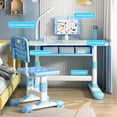 thumbnail image 4 of Ensemble de Bureau et Chaise d'Étude pour Enfants, Table d'Écriture pour Tout-Petits à Hauteur Réglable avec Support de Lecture Inclinable et Lumière de Table DEL, Table d'Apprentissage pour Enfants pour Salon et Chambre avec Tiroir Extra Grand, 4 of 9