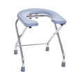 thumbnail image 1 of Toilet Chair Stainless Steel Folding Commode for Construction Sites Outdoors Gray, 1 of 8