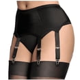 thumbnail image 1 of Women Garter Belt 6 Straps Metal Clip Suspender for High Stocking, 1 of 5