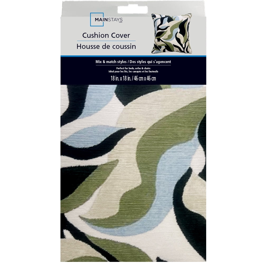 Housse de coussin décoratif Mainstays, abstraite, 18 x 18 po, Mirage vert