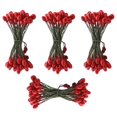 thumbnail image 1 of GUOOL 200pcs Rouge Artisanat Bricolage Artificiel à Double Tête Baies, 1 of 9