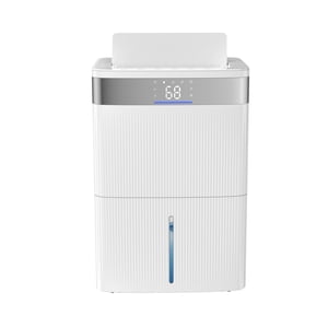 KFFKFF 80 Déshumidificateur de pintes pour la maison & Sous-sol, tuyau d'évacuation pour le commerce & Utilisation industrielle, Smart Humidity Control, Faible bruit pour les grandes chambres