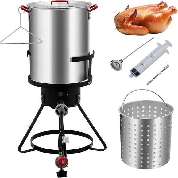 Bingirl Friteuse à Dinde de 30 Qt, 5000 BTU, Friteuse Profonde d'Extérieur en Aluminium