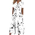 thumbnail image 1 of Cameland Robe d'Été pour Femme Décontractée à Col en V avec Boutons, Manches Courtes, Imprimée, Coupe Évasée, avec Poche, 1 of 5