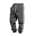 thumbnail image 3 of Ceisia Men Solid Color Loose Casual Pants Elastic Waist Drawstring Sports Gift Work Trousers, 3 of 9