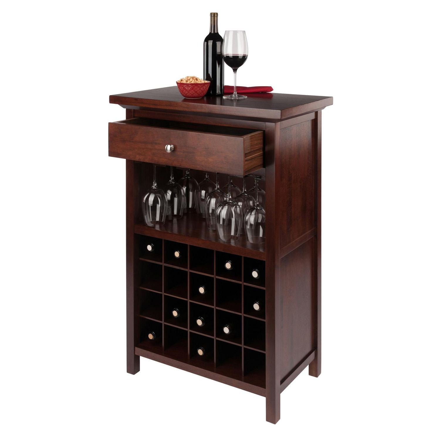 Winsome Chanlis armoire à vin en fini noyer