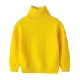thumbnail image 1 of Girls Turtleneck Sweater Pullovers Kids Toddler Ribbed Knit Cotton Sweaters Jumpers Basic Plain Long Sleeve Tops Yellow, 2 Y, 1 of 7