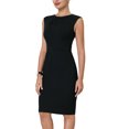 thumbnail image 4 of INSPIRE CHIC Robe Fourreau pour Femme Col Plissé Crayon Tenue de Travail Robes 2TG Noir, 4 of 5