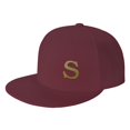 thumbnail image 1 of ZICANCN Alphabet S Pattern Baseball Caps, Trucker Hats for Men And Women, Adjustable Breathable Flat Caps, Dark Red, 1 of 6