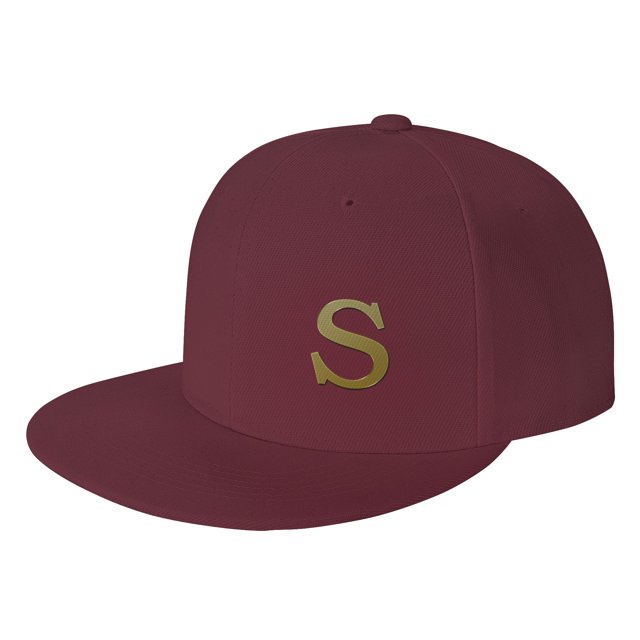 ZICANCN Alphabet S Pattern Baseball Caps, Trucker Hats for Men And Women, Adjustable Breathable Flat Caps, Dark Red
