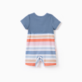 thumbnail image 4 of PatPat T-Shirt Bleu à Manches Courtes Assorti pour la Famille Ou Robe Camisole à Rayures Colorées, 4 of 8