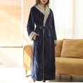 thumbnail image 2 of AherBiu Womens Robes Fuzzy Fleece Warm Robes Soft Winter Plush Long Bathrobes Housecoat with Pockets, 2 of 7