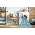 thumbnail image 2 of Ahgly Company Tapis de Zone Rectangulaire Transitionnel Bleu Tron pour Intérieur, Lavable à la Machine, 7 Pieds x 10 Pieds, 2 of 7