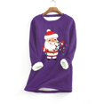 thumbnail image 1 of Meichang Chandails en Molleton pour Femmes Grande Taille Chandail à Col Rond de Noël avec Graphique du Père Noël Chandail d'Hiver Chaud Doublé en Sherpa Hauts, 1 of 2