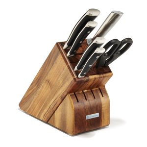 Wusthof Seven Acacia 7-Piece Couteau allemand classique IKON Ensemble de blocs, noir
