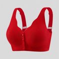 thumbnail image 2 of Fgnfyis Women's Solid Color Lace Pattern Front Buckle Non Underwire Tank Top Bra Womens Bras Red XL, 2 of 7