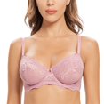 thumbnail image 2 of Wingslove Women's Beauty Sheer Lace Non Padded Underwired Unlined Balconette Bra, 2 of 4