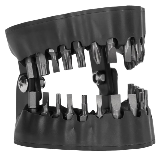 Denture Drill Bit Magnetic Holder, Drill Bit Magnetic Storage Practical Shock Resistant Convenient For Traveling Black