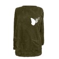 thumbnail image 4 of Chemises d'Halloween pour Femmes Col Rond et Hiver Ample Imprimé Poche Chaud Manches Longues Blouse Hauts Femmes Grande Taille en Liquidation, 4 of 4