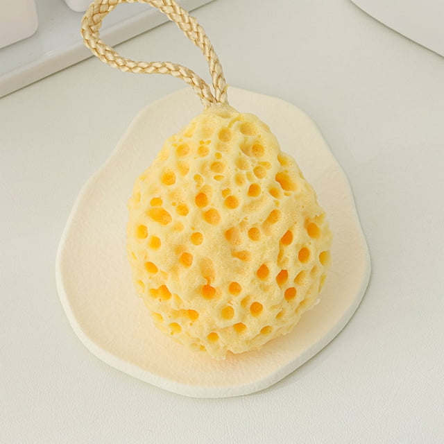 Meitianfacai Honeycomb Bath Ball Bath Sponge Non-scattering Super Soft Sponge Multiple Colors Optional Suitable For Bathroom Kitchen, Beige