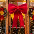 thumbnail image 1 of Amzcrzy Velvet Bow Christmas Decorations Extra Large Flannel Christmas Bow 24.8 Inches Wide Red Ribbon Decoration for Christmas Tree Top Ornaments Wreath Decorations and Gift Wrapping, 1 of 6