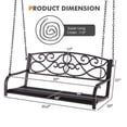 thumbnail image 2 of Gymax 2-Person Metal Porch Swing Bench with Chains, Brown, 2 of 10