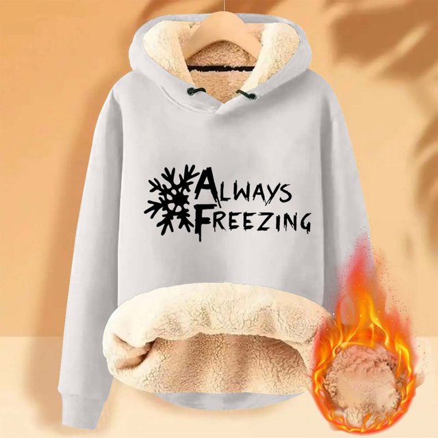 DPTALR Sweat à Capuche d'Hiver Chaud pour Femmes avec Poche Manches Longues