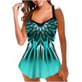 thumbnail image 1 of Women Bikini Print Strappy Back Set Two Piece Swimsuits Swimdress Swimwear, 1 of 4