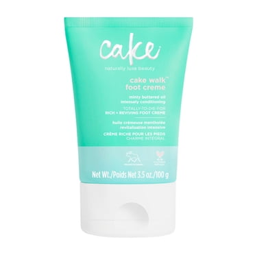 Cake Beauty Nourishing Foot Cream, The Cake Walk - Nourishes, Conditions & Soothes Tired Heels and Feet - Rich & Reviving Triplemint Scent - Cocoa Butter, Almond & Avocado Oil -3.4 Fl Oz