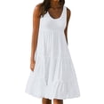 thumbnail image 1 of Yuyuzo Robes d'Été pour Femmes Robe Décontractée d'Été pour Femmes Sans Manches à Col Rond Tunique Ample Robe Débardeur Robe Bohème de Plage pour les Vacances, 1 of 7