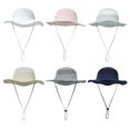 thumbnail image 4 of Bucket Hat Solid Color Mesh Patched Polyester Travel Hiking Fisherman Hat for Kids, 4 of 10