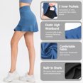 thumbnail image 4 of 2 in 1 Women Sport Skirt with Shorts Pockets Quick Dry Ruffled High Waist Athletic, 4 of 8