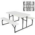 thumbnail image 1 of Costway Foldable Picnic Table Bench Set Outdoor Camping for Patio & Backyard White, 1 of 10